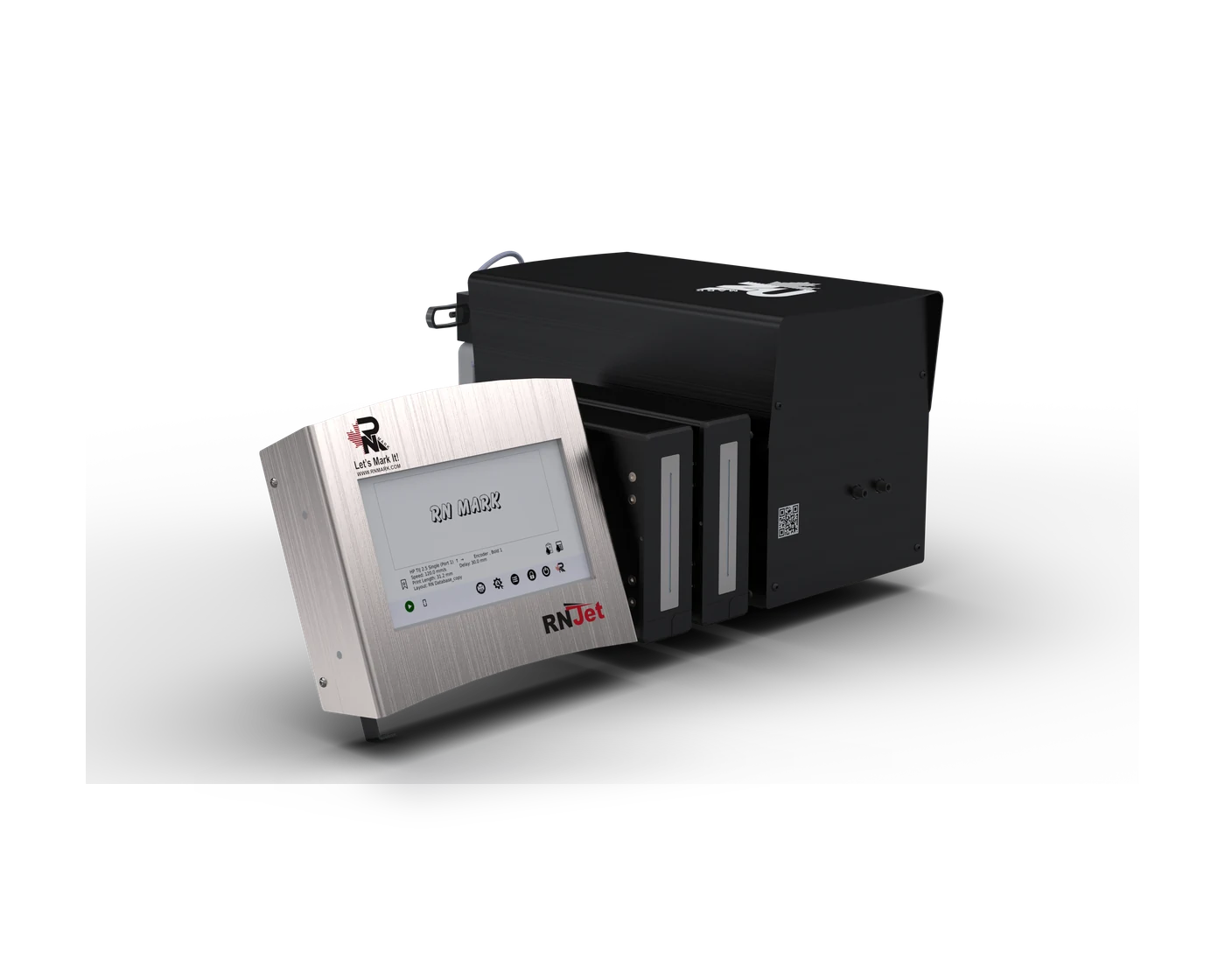 RNJet E1-140+ piezo box and pallet printer with bi-color printing