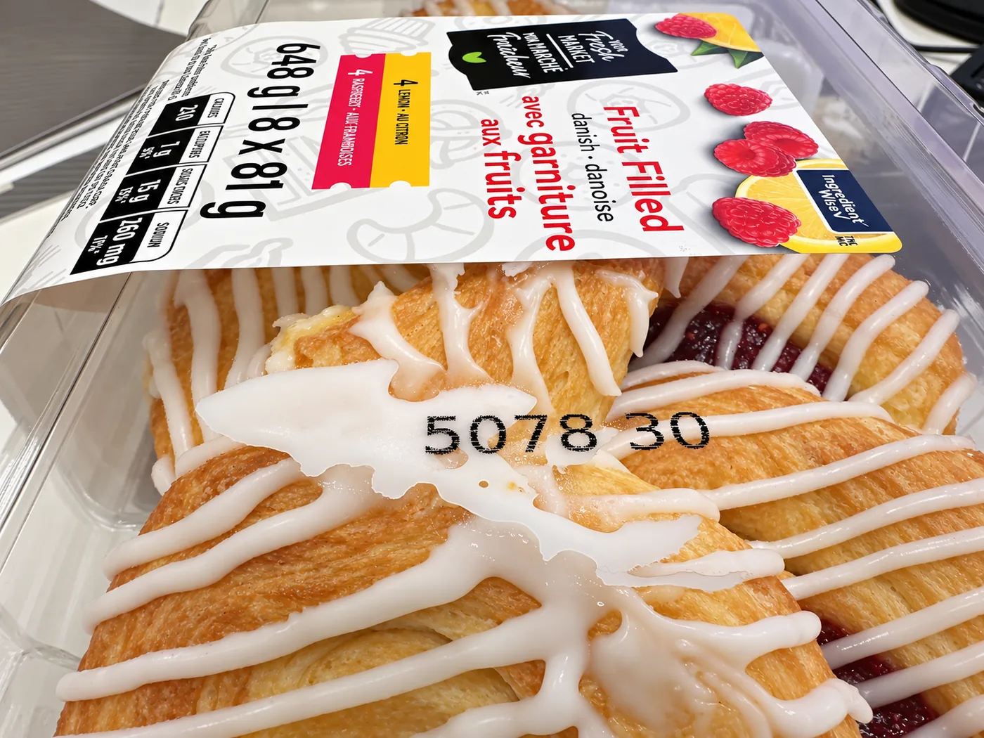 RNJet H1 expiry date printed on bakery product packaging