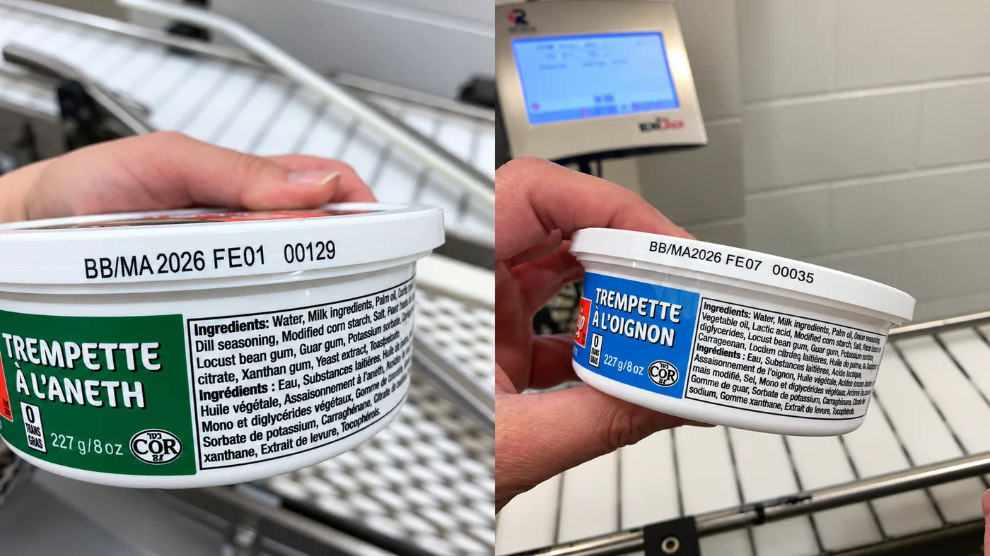 RNJet code printed on a plastic container